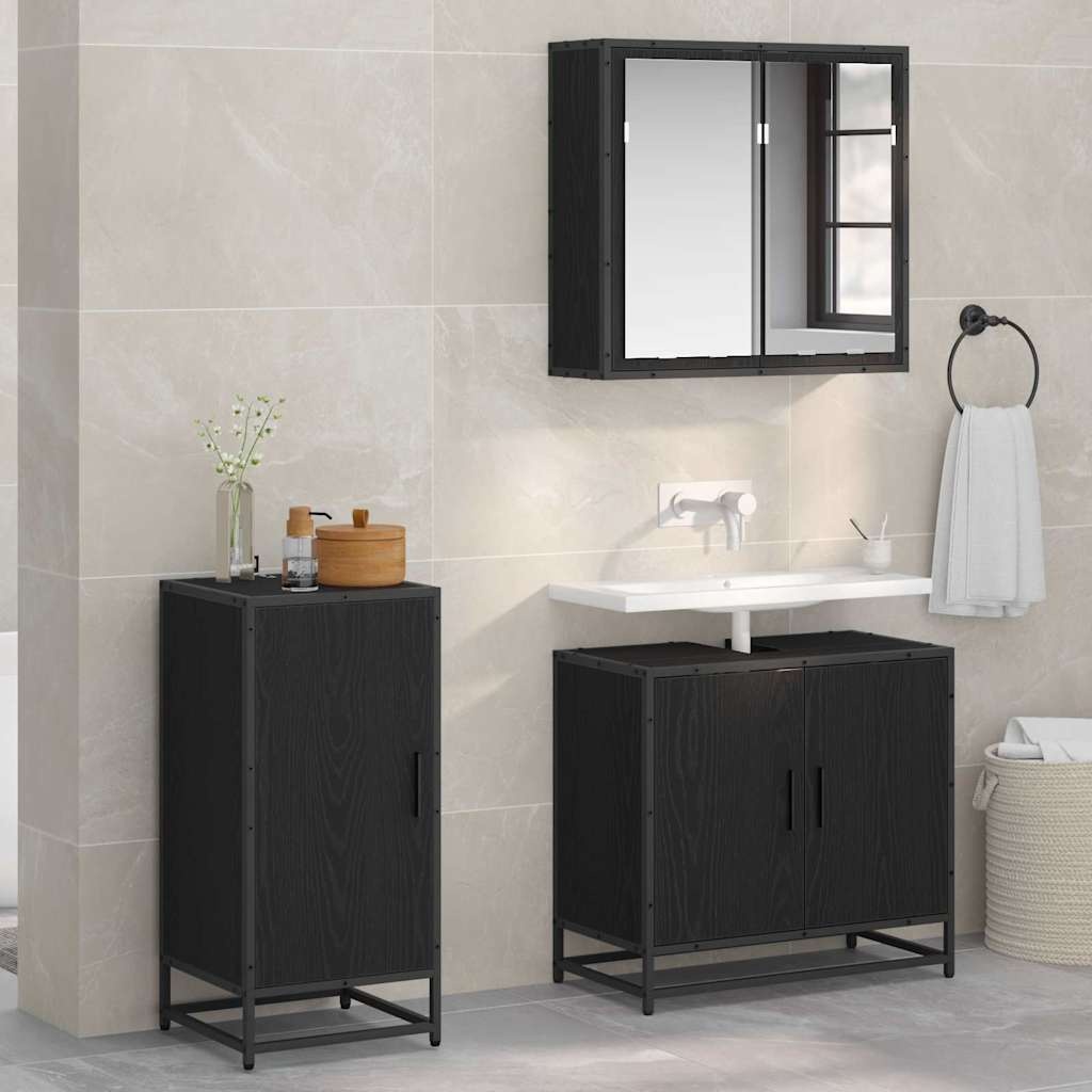 VidaXL Dressoir Zwart eiken 35 x 35,5 x 76 cm Bewerkt hout