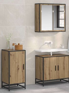 VidaXL Dressoir artisanaal eikenkleurig 35 x 35,5 x 76 cm Bewerkt hout