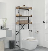 VidaXL Wasmachineplank met plank 67 x 25 x 163 cm Bewerkt hout