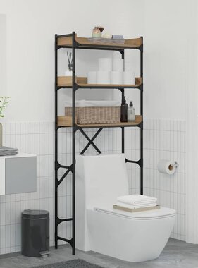 VidaXL Wasmachineplank met plank 67 x 25 x 163 cm Bewerkt hout