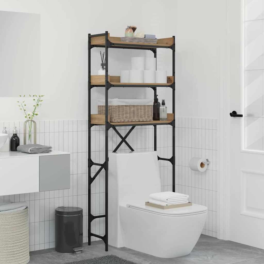 VidaXL Wasmachineplank met plank 67 x 25 x 163 cm Bewerkt hout