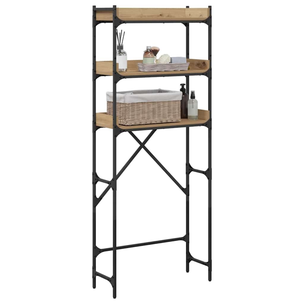 VidaXL Wasmachineplank met plank 67 x 25 x 163 cm Bewerkt hout