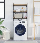 VidaXL Wasmachineplank met plank 67 x 25 x 163 cm Bewerkt hout