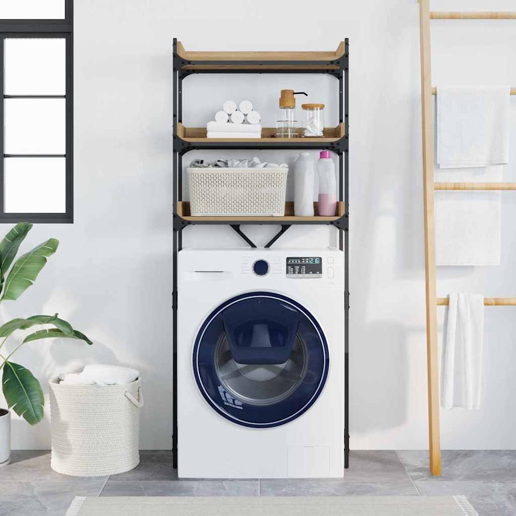 VidaXL Wasmachineplank met plank 67 x 25 x 163 cm Bewerkt hout