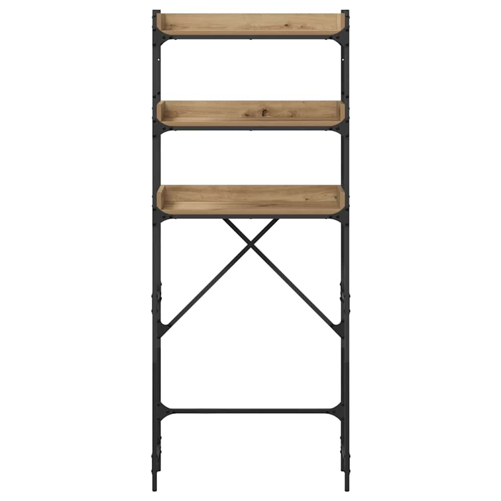 VidaXL Wasmachineplank met plank 67 x 25 x 163 cm Bewerkt hout