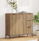 VidaXL Dressoir artisanaal eikenkleurig 89,5 x 33 x 82 cm Bewerkt hout