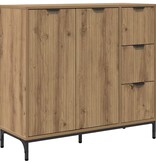 VidaXL Dressoir artisanaal eikenkleurig 89,5 x 33 x 82 cm Bewerkt hout