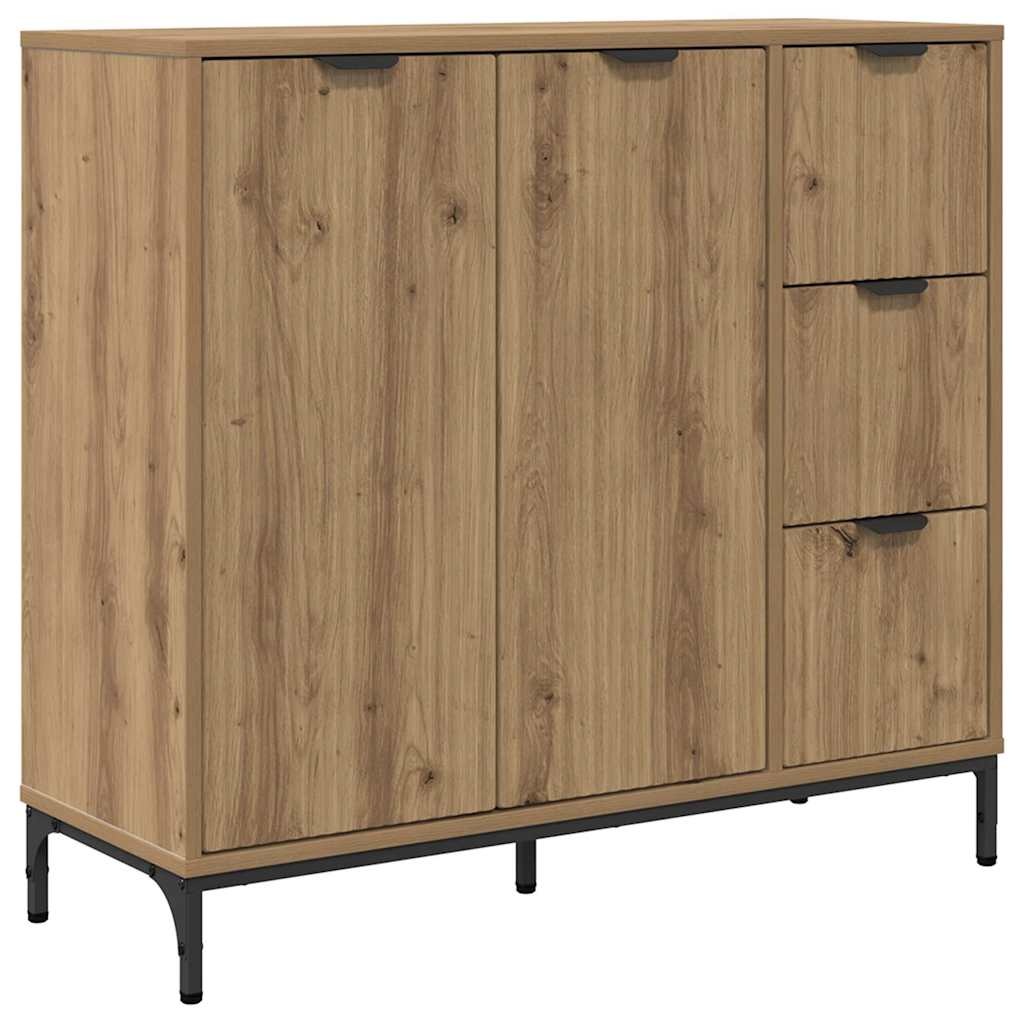 VidaXL Dressoir artisanaal eikenkleurig 89,5 x 33 x 82 cm Bewerkt hout