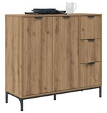 VidaXL Dressoir artisanaal eikenkleurig 89,5 x 33 x 82 cm Bewerkt hout