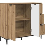 VidaXL Dressoir artisanaal eikenkleurig 89,5 x 33 x 82 cm Bewerkt hout