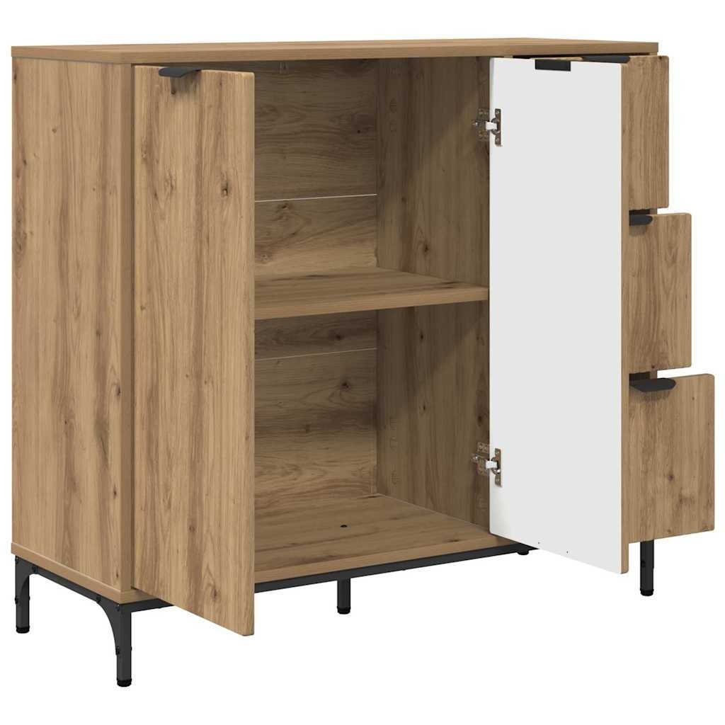 VidaXL Dressoir artisanaal eikenkleurig 89,5 x 33 x 82 cm Bewerkt hout