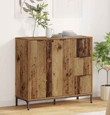 VidaXL Dressoir met lade Oud hout 89,5 x 33 x 82 cm Bewerkt hout