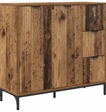 VidaXL Dressoir met lade Oud hout 89,5 x 33 x 82 cm Bewerkt hout