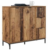 VidaXL Dressoir met lade Oud hout 89,5 x 33 x 82 cm Bewerkt hout