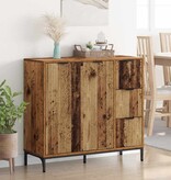 VidaXL Dressoir met lade Oud hout 89,5 x 33 x 82 cm Bewerkt hout
