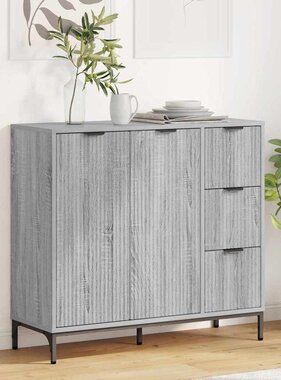 VidaXL Dressoir met lade Grijs sonoma 89,5 x 33 x 82 cm Bewerkt hout
