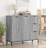 VidaXL Dressoir met lade Grijs sonoma 89,5 x 33 x 82 cm Bewerkt hout