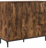 VidaXL Dressoir met lade Gerookt eiken 89,5 x 33 x 82 cm Bewerkt hout