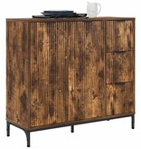 VidaXL Dressoir met lade Gerookt eiken 89,5 x 33 x 82 cm Bewerkt hout