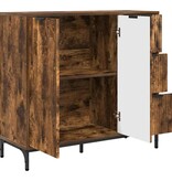 VidaXL Dressoir met lade Gerookt eiken 89,5 x 33 x 82 cm Bewerkt hout