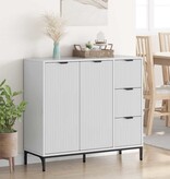 VidaXL Dressoir met lade Hoogglans wit 89,5 x 33 x 82 cm Bewerkt hout