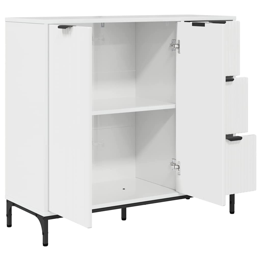 VidaXL Dressoir met lade Hoogglans wit 89,5 x 33 x 82 cm Bewerkt hout