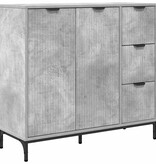 VidaXL Dressoir met lade Betongrijs 89,5 x 33 x 82 cm Bewerkt hout