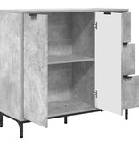 VidaXL Dressoir met lade Betongrijs 89,5 x 33 x 82 cm Bewerkt hout
