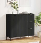 VidaXL Dressoir met lade Zwart 89,5 x 33 x 82 cm Bewerkt hout