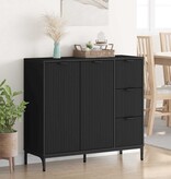 VidaXL Dressoir met lade Zwart 89,5 x 33 x 82 cm Bewerkt hout