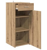 VidaXL Dressoir met lade Zwart eiken 42,5 x 40 x 93 cm Bewerkt hout