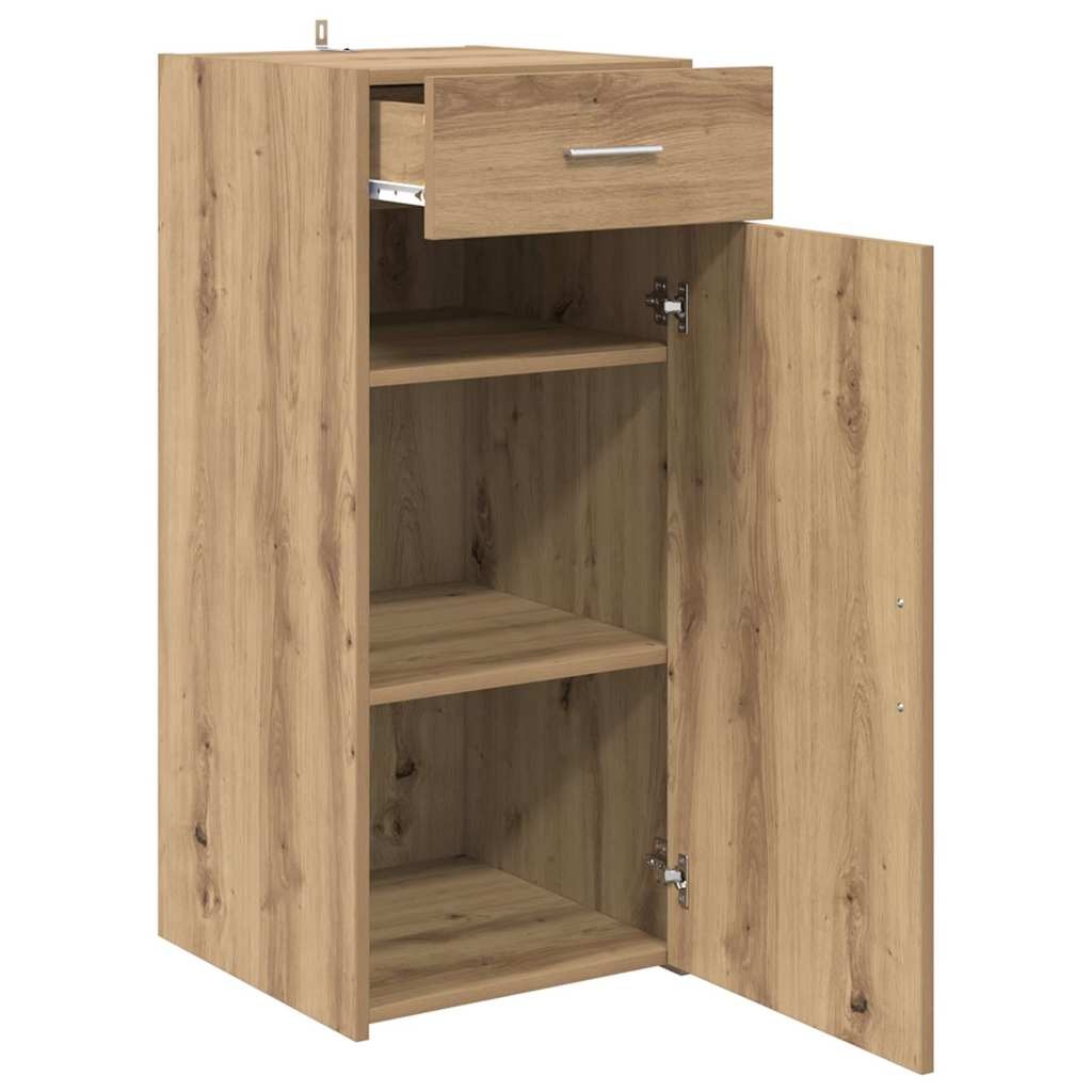 VidaXL Dressoir met lade Zwart eiken 42,5 x 40 x 93 cm Bewerkt hout