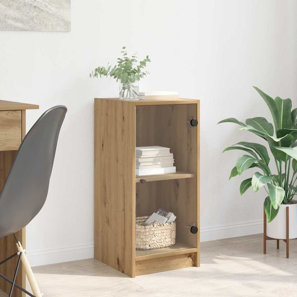 VidaXL Dressoir artisanaal eikenkleurig 35 x 37 x 76 cm Bewerkt hout