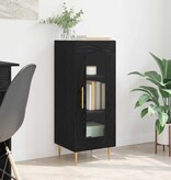 VidaXL Dressoir Zwart eiken 34 x 34.5 x 90 cm Bewerkt hout