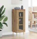 VidaXL Dressoir artisanaal eikenkleurig 34 x 34.5 x 90 cm Bewerkt hout