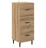 VidaXL Dressoir artisanaal eikenkleurig 34 x 34.5 x 90 cm Bewerkt hout