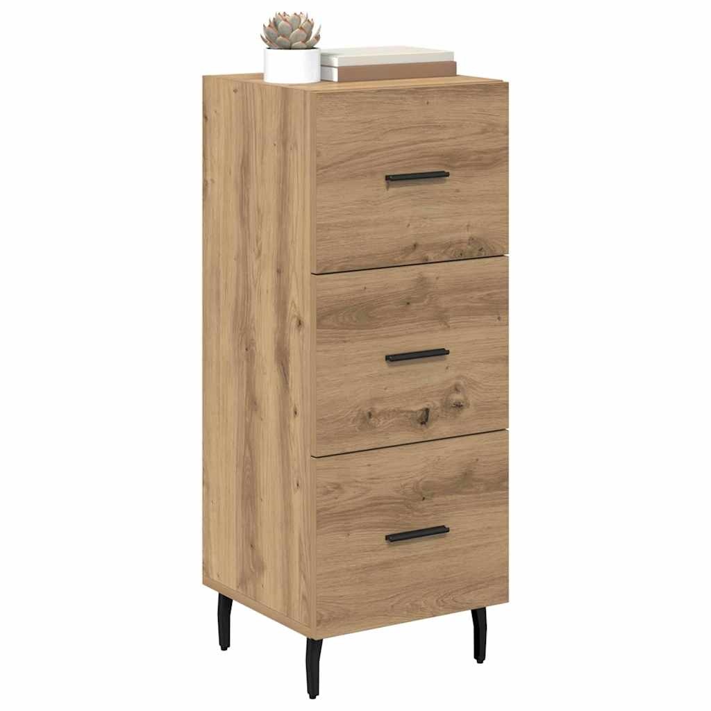 VidaXL Dressoir artisanaal eikenkleurig 34 x 34.5 x 90 cm Bewerkt hout