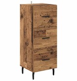 VidaXL Dressoir met lade Oud hout 34 x 34.5 x 90 cm Bewerkt hout