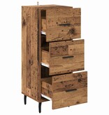 VidaXL Dressoir met lade Oud hout 34 x 34.5 x 90 cm Bewerkt hout