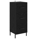 VidaXL Dressoir met lade Zwart eiken 34 x 34.5 x 90 cm Bewerkt hout