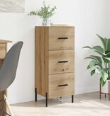 VidaXL Dressoir artisanaal eikenkleurig 34 x 34.5 x 90 cm Bewerkt hout