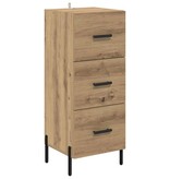 VidaXL Dressoir artisanaal eikenkleurig 34 x 34.5 x 90 cm Bewerkt hout