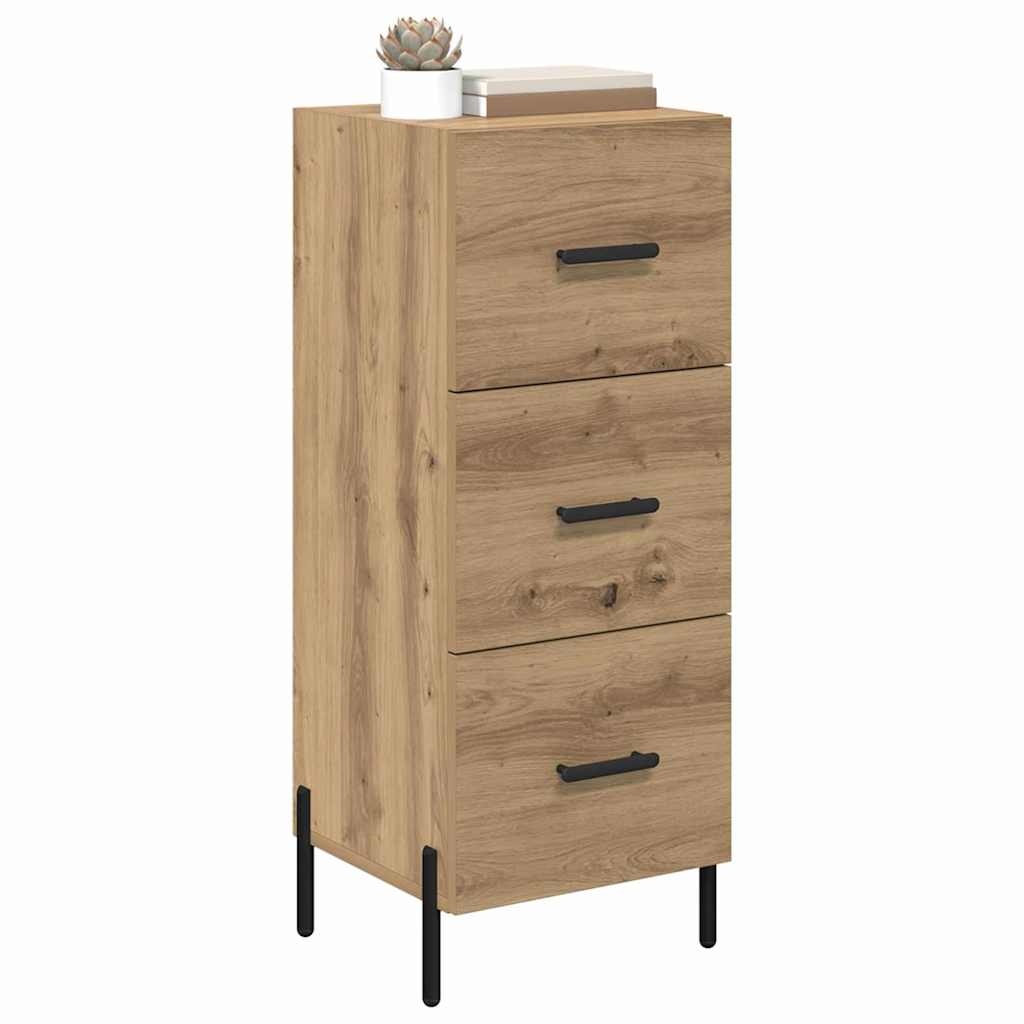 VidaXL Dressoir artisanaal eikenkleurig 34 x 34.5 x 90 cm Bewerkt hout