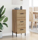 VidaXL Dressoir artisanaal eikenkleurig 34 x 34.5 x 90 cm Bewerkt hout