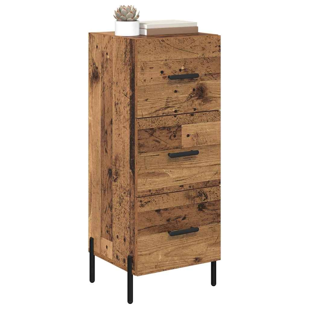 VidaXL Dressoir met lade Oud hout 34 x 34.5 x 90 cm Bewerkt hout