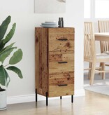 VidaXL Dressoir met lade Oud hout 34 x 34.5 x 90 cm Bewerkt hout