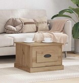 VidaXL Salontafel artisanaal eikenkleurig 50 x 50 x 35 cm Bewerkt hout