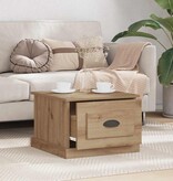 VidaXL Salontafel artisanaal eikenkleurig 50 x 50 x 35 cm Bewerkt hout