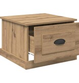 VidaXL Salontafel artisanaal eikenkleurig 50 x 50 x 35 cm Bewerkt hout