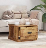 VidaXL Salontafel with Drawer Oud hout 50 x 50 x 35 cm Bewerkt hout